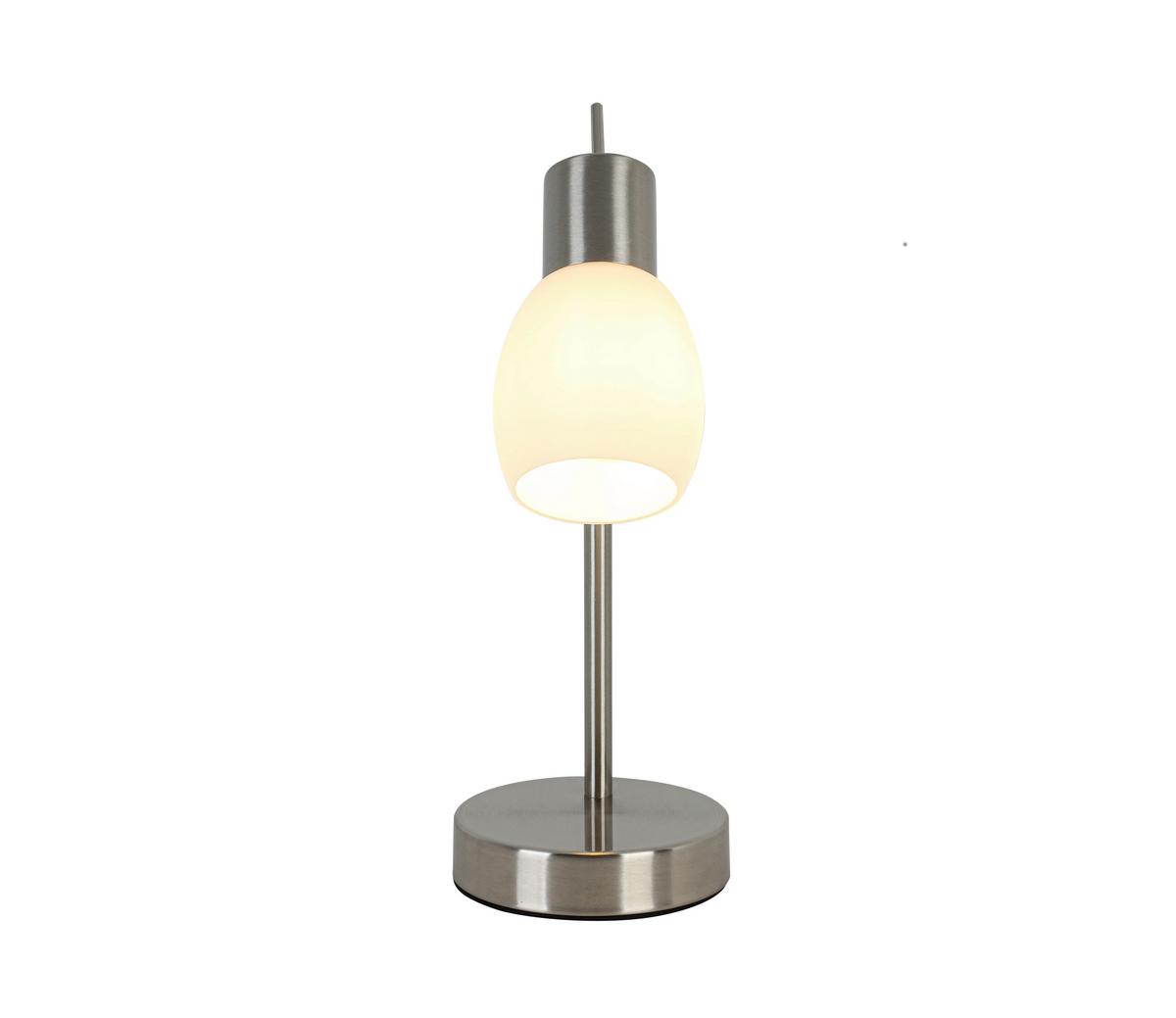 STOLNÁ LAMPA NORMAL - biela/niklová, Konventionell, kov/sklo (16/11/31cm) - Mömax