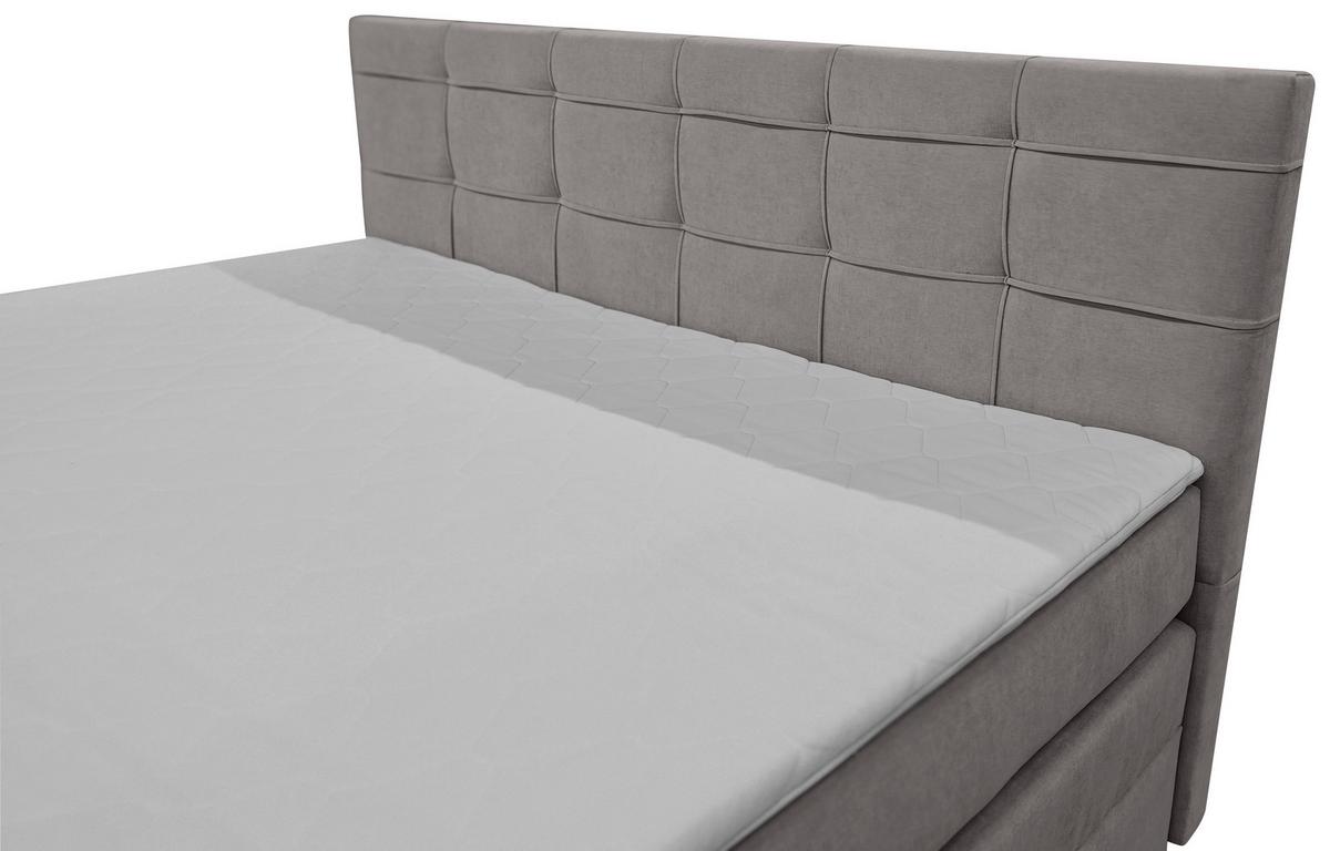 Boxspringbett Mitto mit Topper 160x200 cm - Schwarz/Grau, KONVENTIONELL, Textil/Metall (160/200cm)