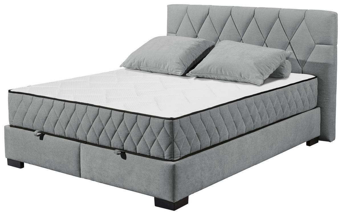 Boxbett Mit Bettkasten 160x200 Nagol - Anthrazit/Schwarz, MODERN, Holzwerkstoff/Textil (160/200cm) - MID.YOU