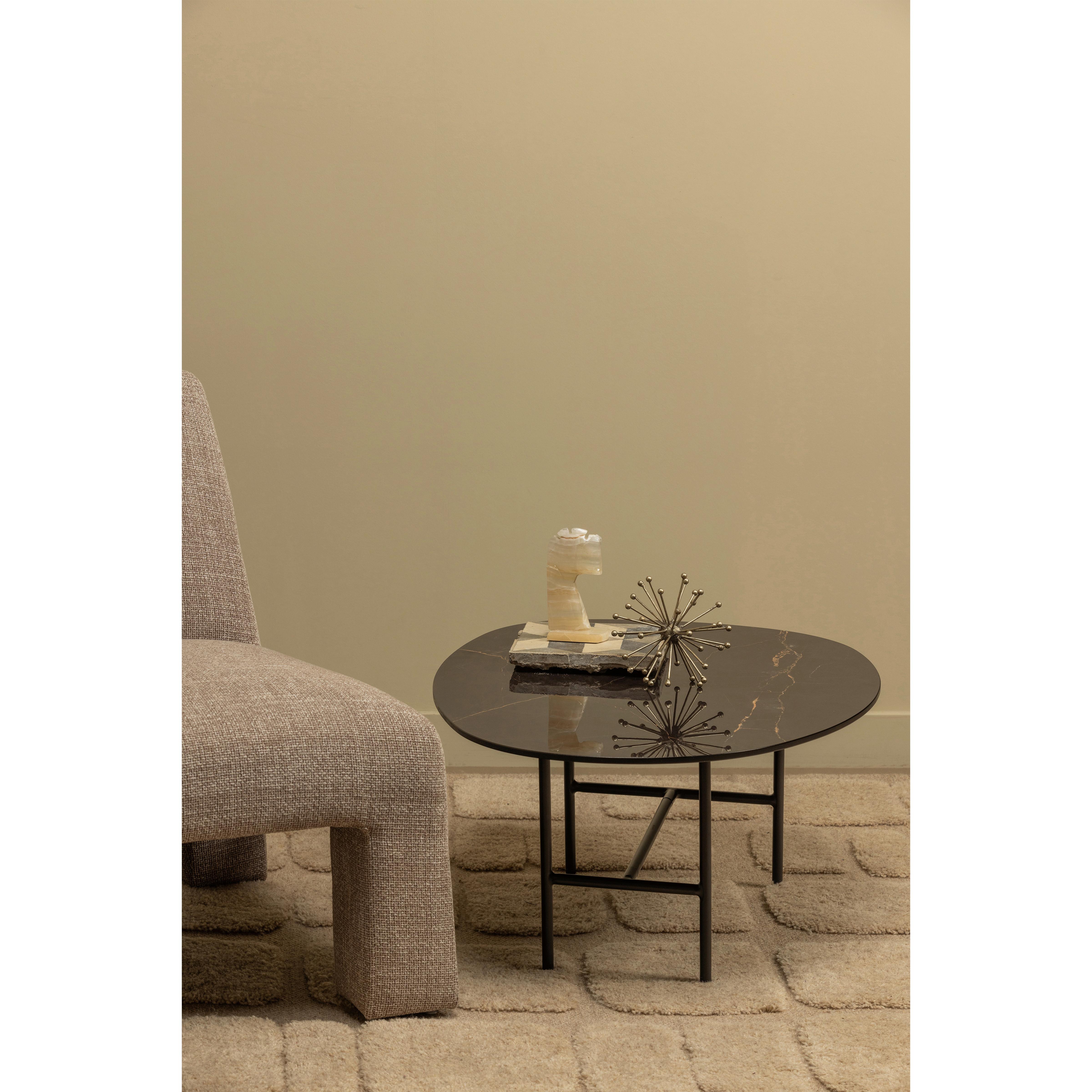 Couchtisch Vajen Schwarz L: 70 cm - Schwarz, Design, Keramik/Metall (70/70/38cm) - Livetastic