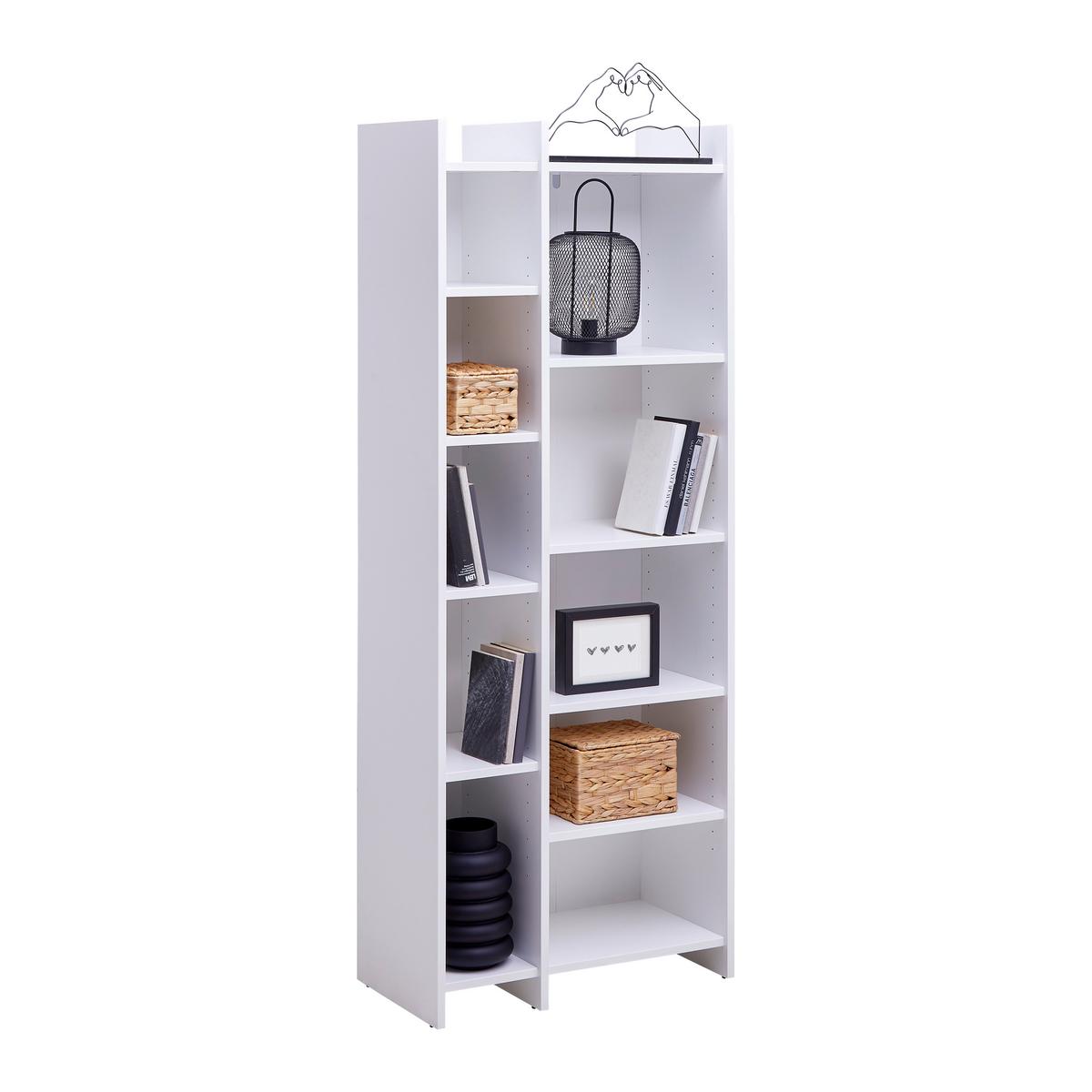 REGÁL BENNY -EXKLUSIV- - bílá/černá, Moderní, kompozitní dřevo/plast (60/156/32cm) - Mömax