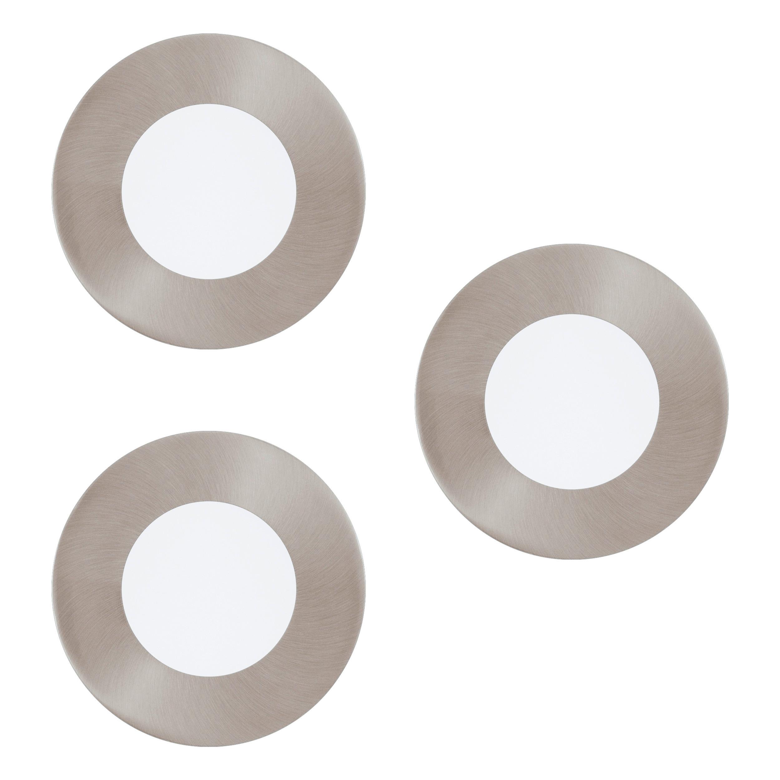LED-Spot Set Fueva Connect Mit Farbwechsler Ø 8,5 cm, 3--Teilig. - Weiß/Nickelfarben, KONVENTIONELL, Kunststoff/Metall (8,5/3cm) - Eglo