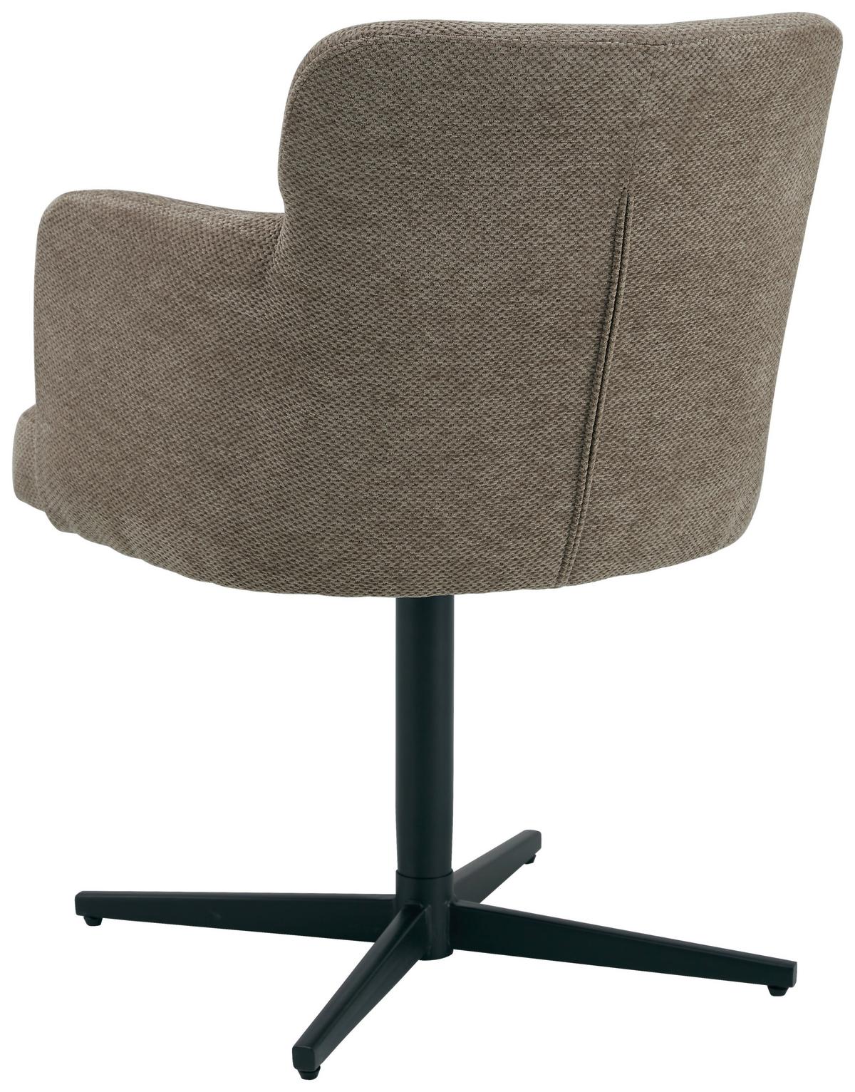 Armlehnstuhl Matteo Webstoff Braun, B: 58,5 Cm - Schwarz/Braun, KONVENTIONELL, Holz/Textil (58,5/85/63cm) - Livetastic