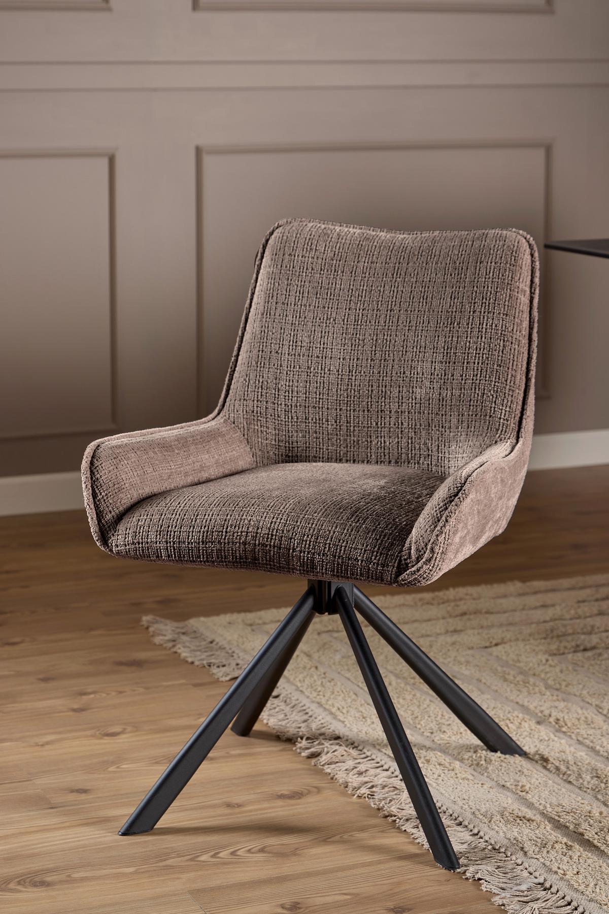 STOLIČKA EDDIE - hnedá/čierna, Trend, kov/textil (59/81/56cm) - MID.YOU