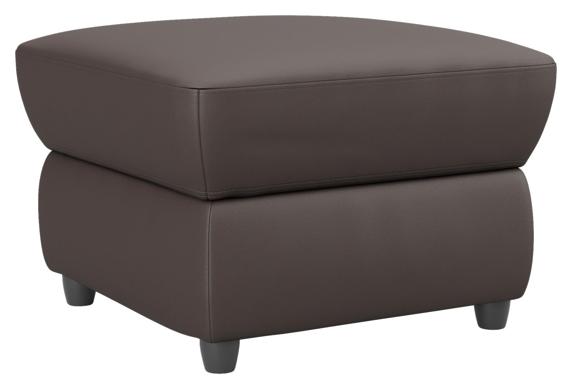 Polsterhocker Boston Braun Lederlook - Schwarz/Braun, KONVENTIONELL, Textil (68/45/68cm) - Livetastic