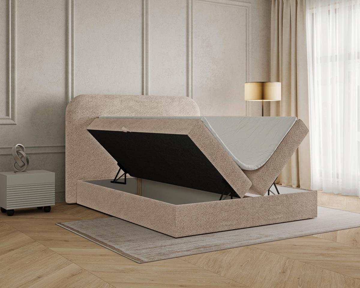 BOXBETT London Beige 140x200cm - Beige/Schwarz, MODERN, Holz/Kunststoff (140/200cm) - MID.YOU