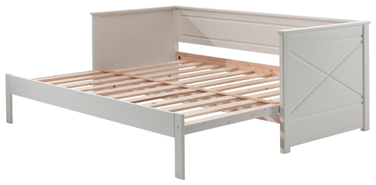 Ausziehbett mit Bettlade 90x200 cm Pino Weiß - Weiß, MODERN, Holz/Holzwerkstoff (90/200cm) - MID.YOU