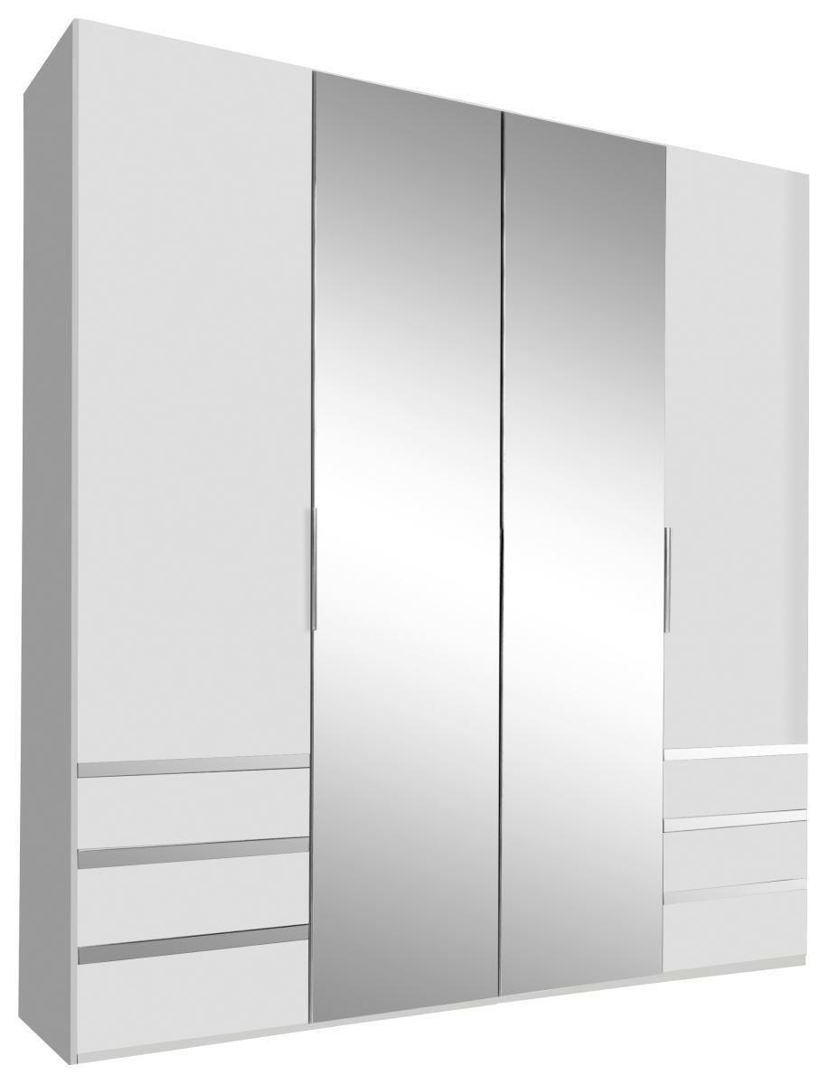 Drehtürenschrank Mit Spiegel 200cm Level 36a, Weiß Dekor - Weiß, MODERN, Glas/Holzwerkstoff (200/216/58cm) - MID.YOU