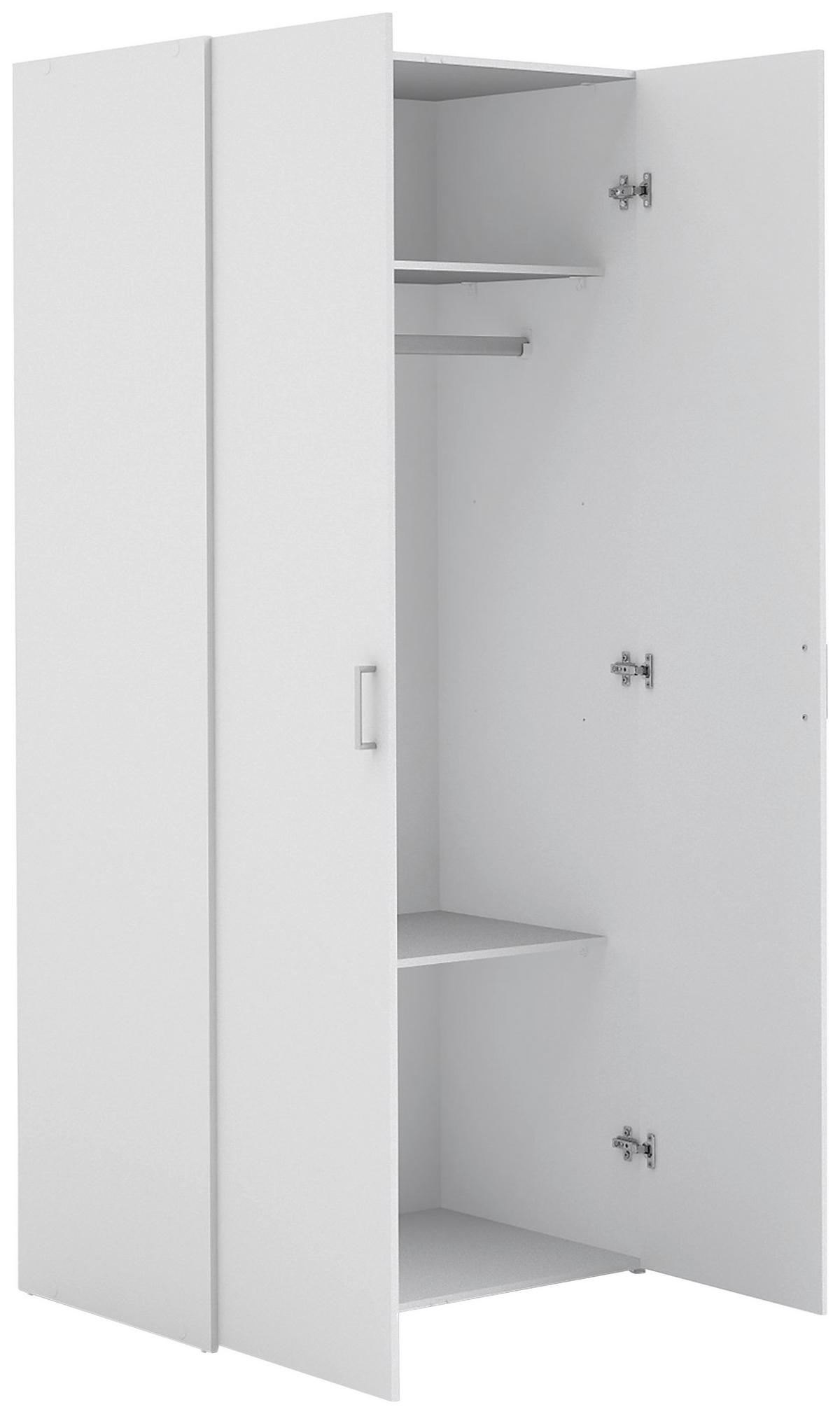 Kleiderschrank Space, Weiß, B: 77,6 Cm - Weiß, Basics, Holzwerkstoff (77,6/175,4/49,5cm) - MID.YOU
