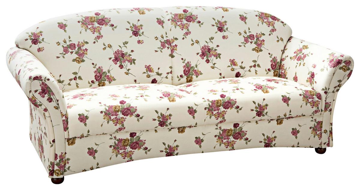 3-sitzer-sofa Corona Rot/beige, Blumen Design - Beige/Rot, Design, Textil (202/85/81cm) - Max Winzer