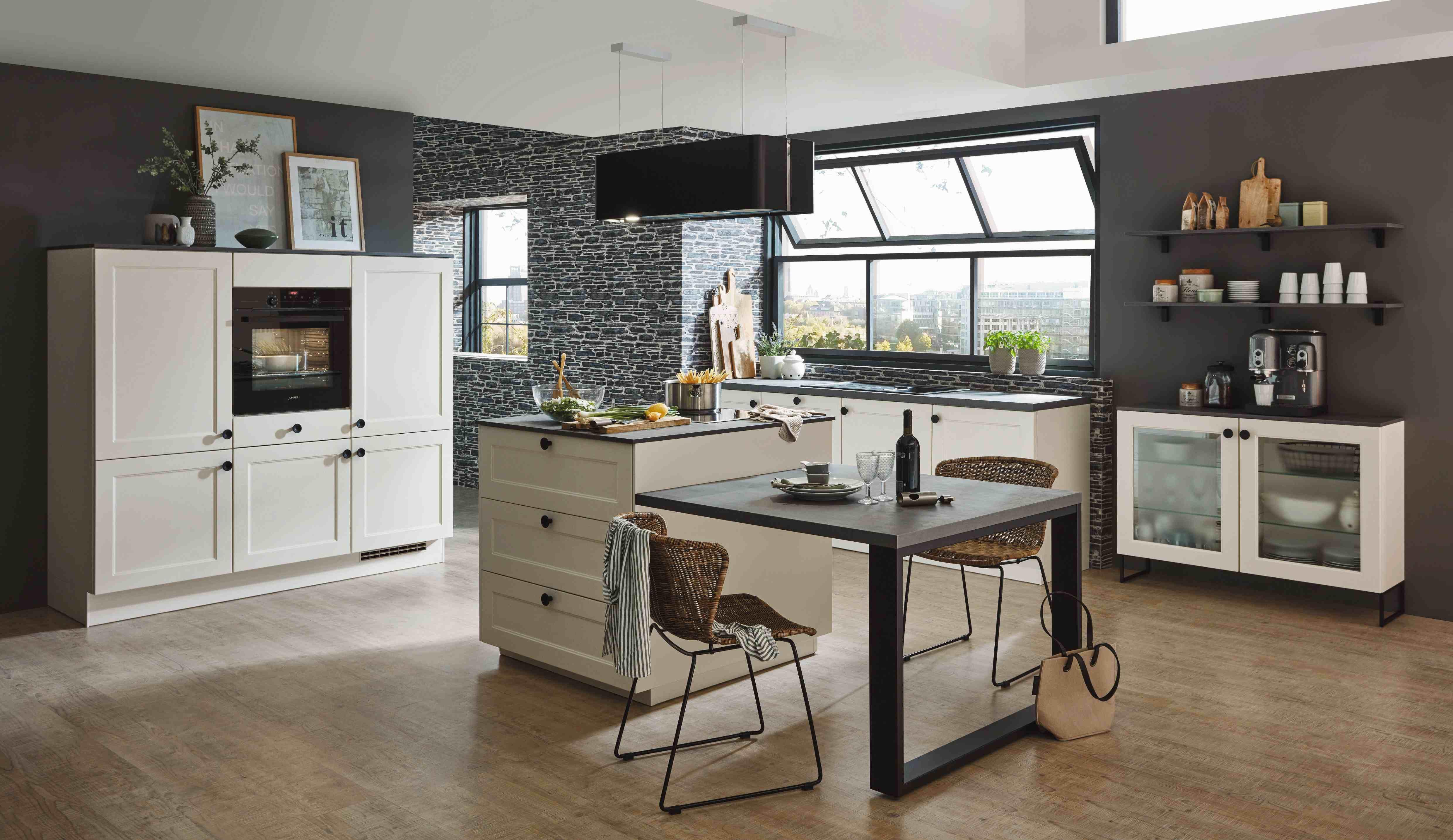 Einbauküche Caracas Frei Planbar Landhausstil - Creme, MODERN, Holzwerkstoff - Vertico