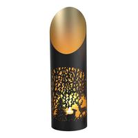 Kerzenhalter Titiana - Goldfarben/Schwarz, KONVENTIONELL, Metall (12/39cm) - Luca Bessoni