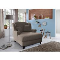 XXXL-Sessel Asado taupe teilmassiv, B: 109 cm - Taupe/Dunkelbraun, KONVENTIONELL, Textil (109/104/145cm) - Sit & More