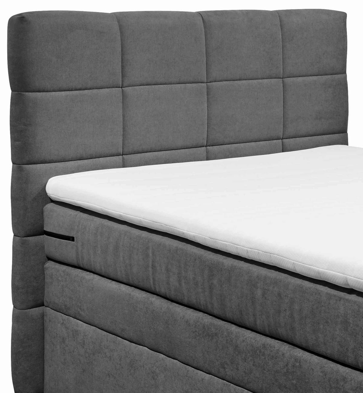 Boxspringbett Mit Topper & Bettkasten 120x200 Tacoma 3 - Anthrazit, KONVENTIONELL (120/200cm) - MID.YOU