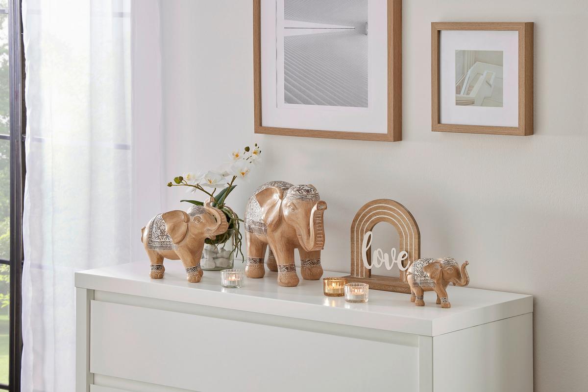 Dekoelefant Sophia - Braun/Weiß, LIFESTYLE, Kunststoff (37/16/23,5cm) - Luca Bessoni