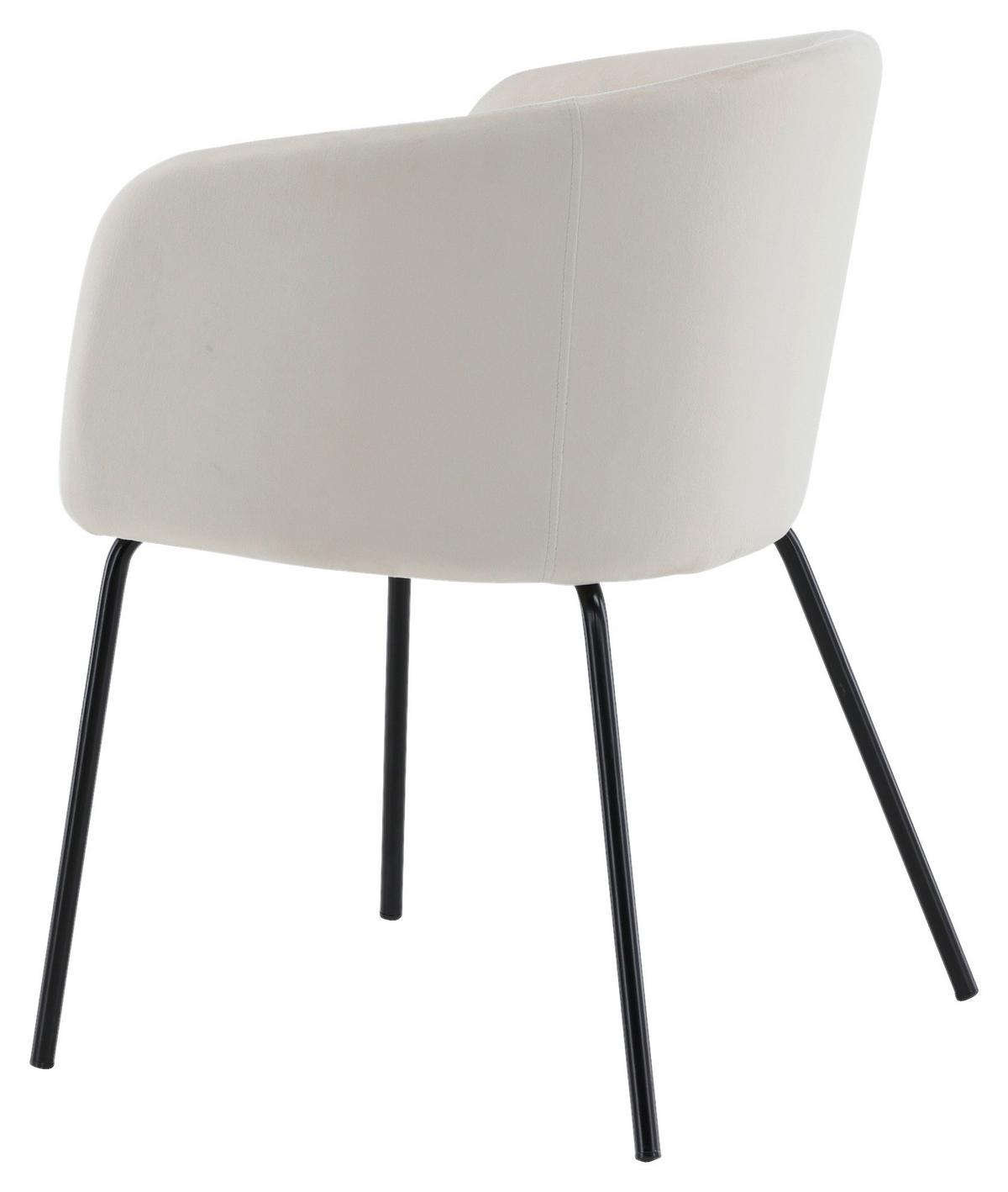 Armlehnstuhl Berit - Beige/Schwarz, Design, Holz/Textil (55/78/55cm) - Livetastic