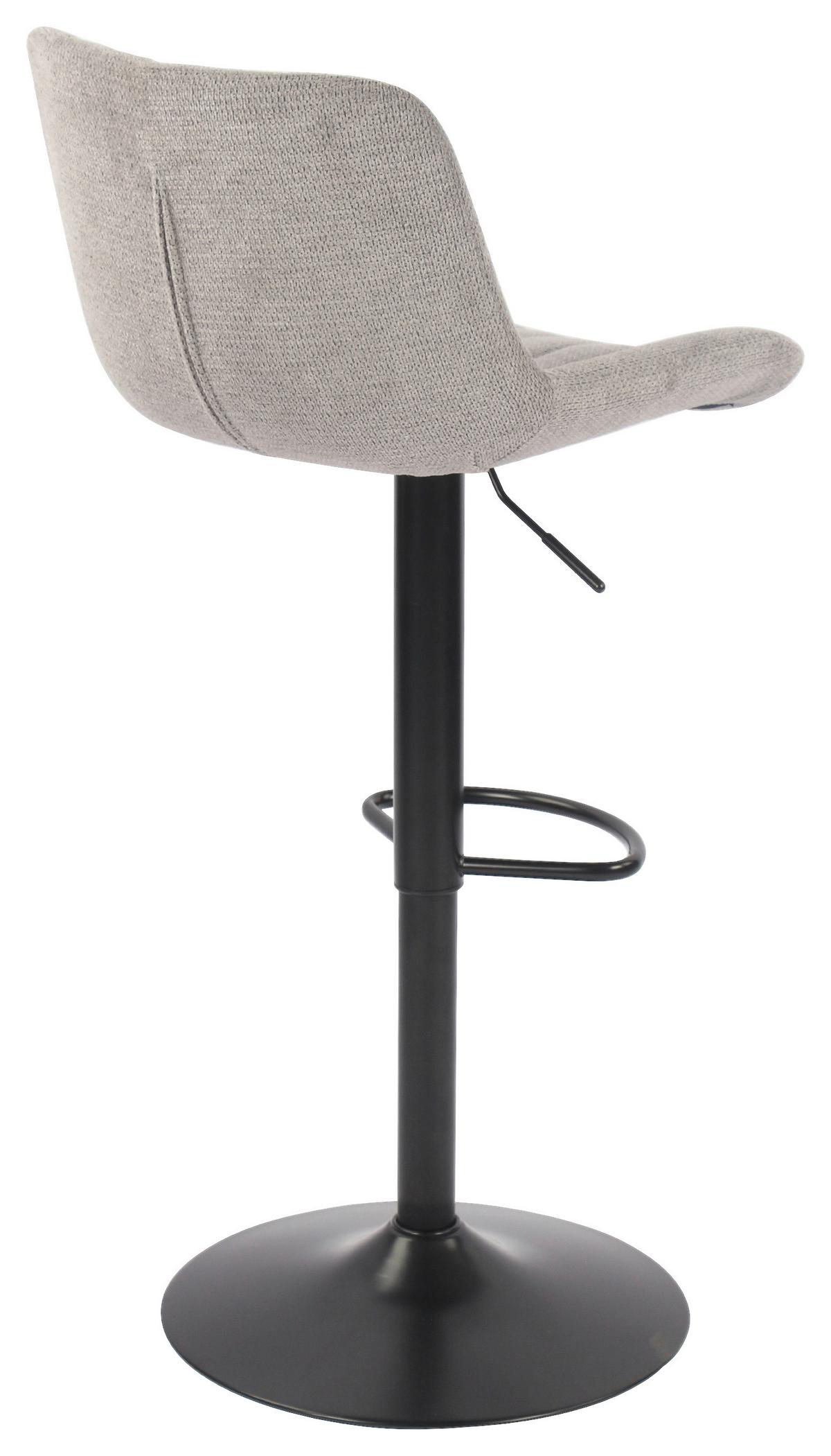 Barová stolička LOVIS sivá - čierna/sivá, Modern, kov/textil (46/89,5-111,5/52cm) - Mömax
