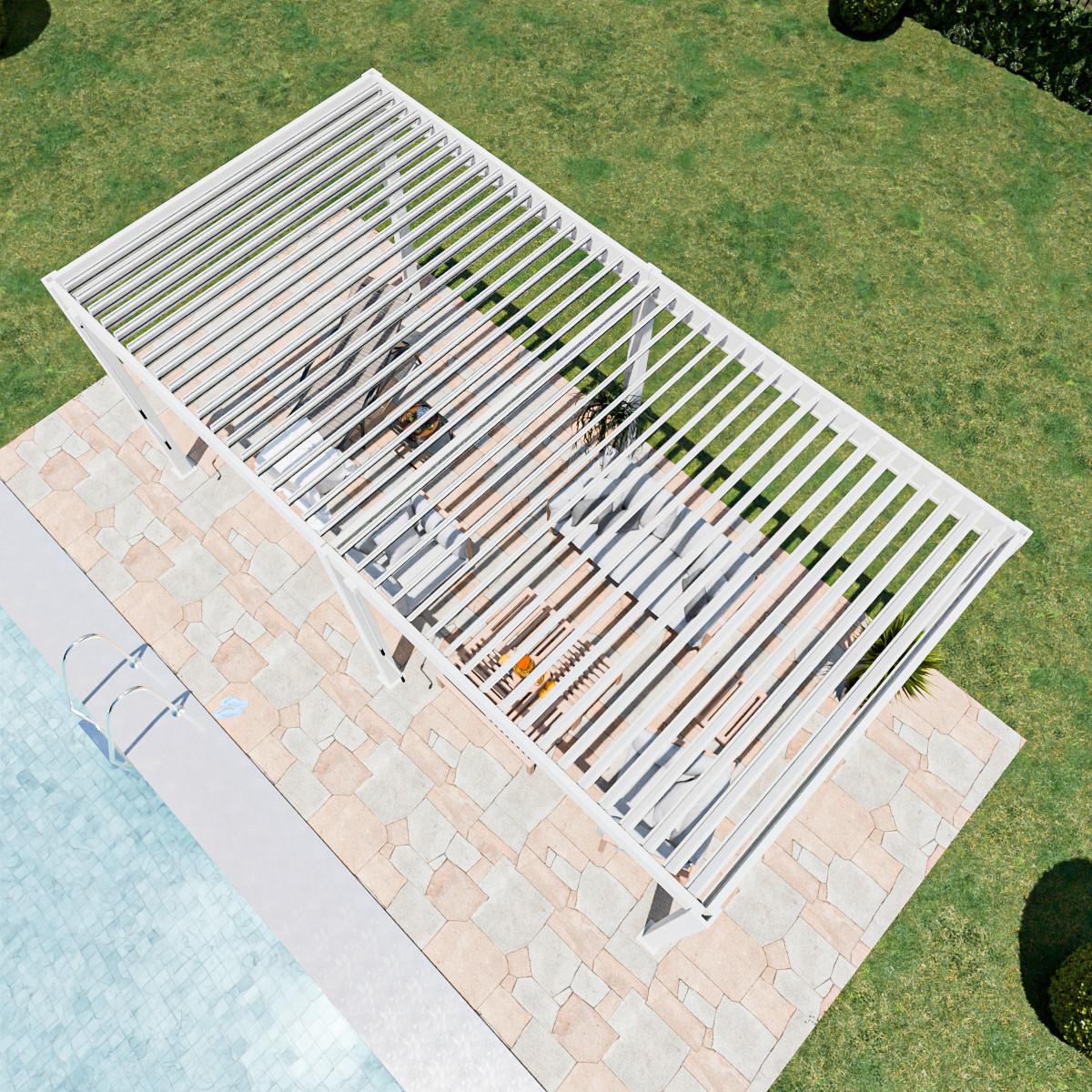 Pergola 300x600 cm Wetterbeständig, Weiß - Weiß Hochglanz, Basics, Metall (300/255/600cm)