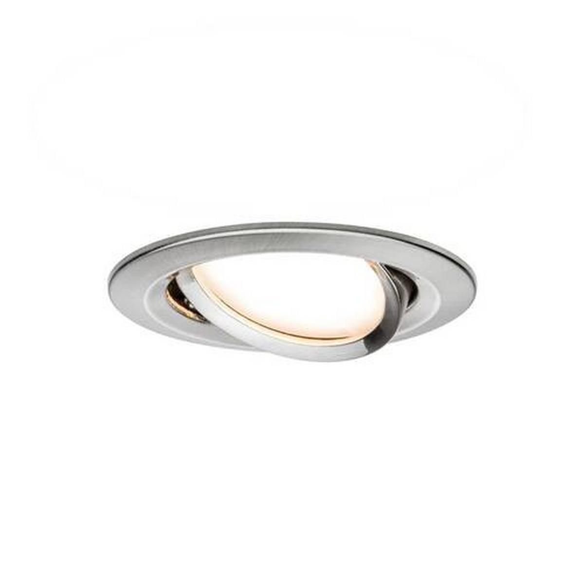 LED-Deckenleuchte 3er-Set Ø 8,4 cm, 3-Flammig, Rund - Alufarben, Basics, Metall (8,4cm) - Paulmann