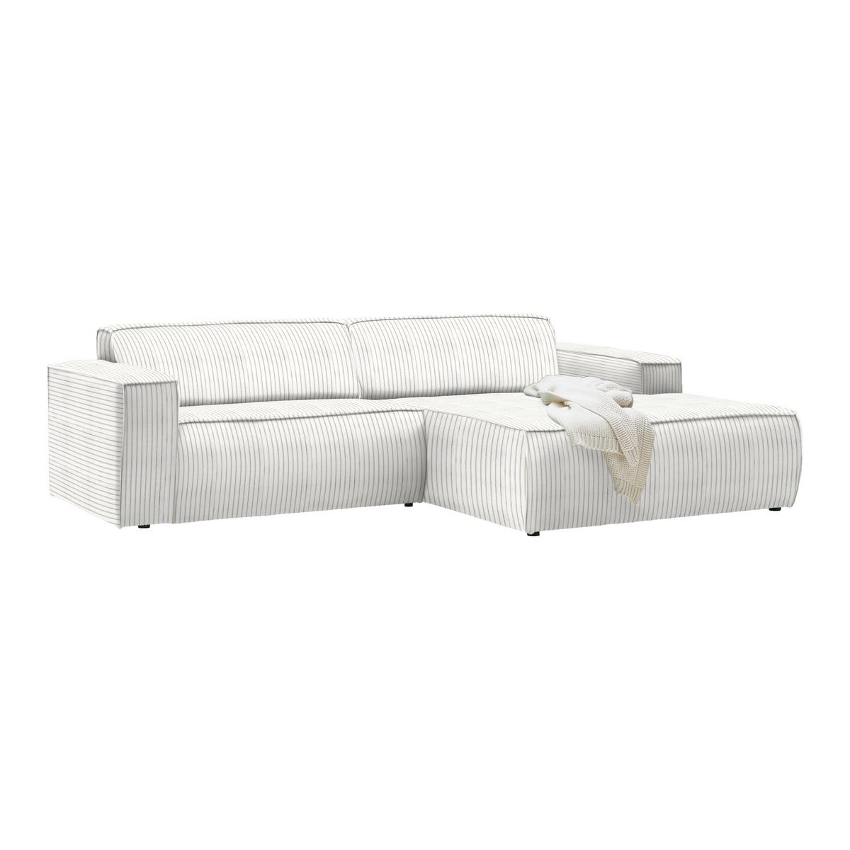 Rohová sedačka LOFT, pravá, béžový manšestr - černá/světle zelená, Moderní, textil/plast (265/75/172cm) - Mömax