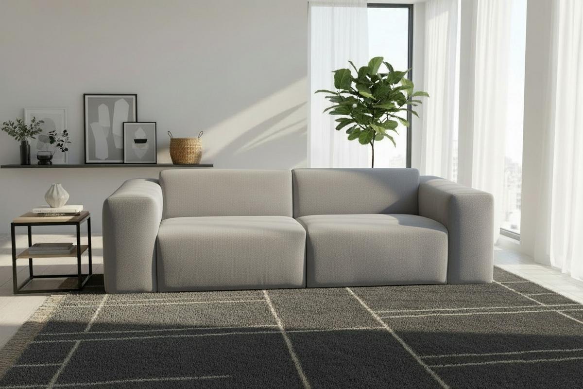 3-sitzer-sofa Manne Grau B: 266 Cm - Schwarz/Grau, Design, Textil (266/76/116cm) - MID.YOU