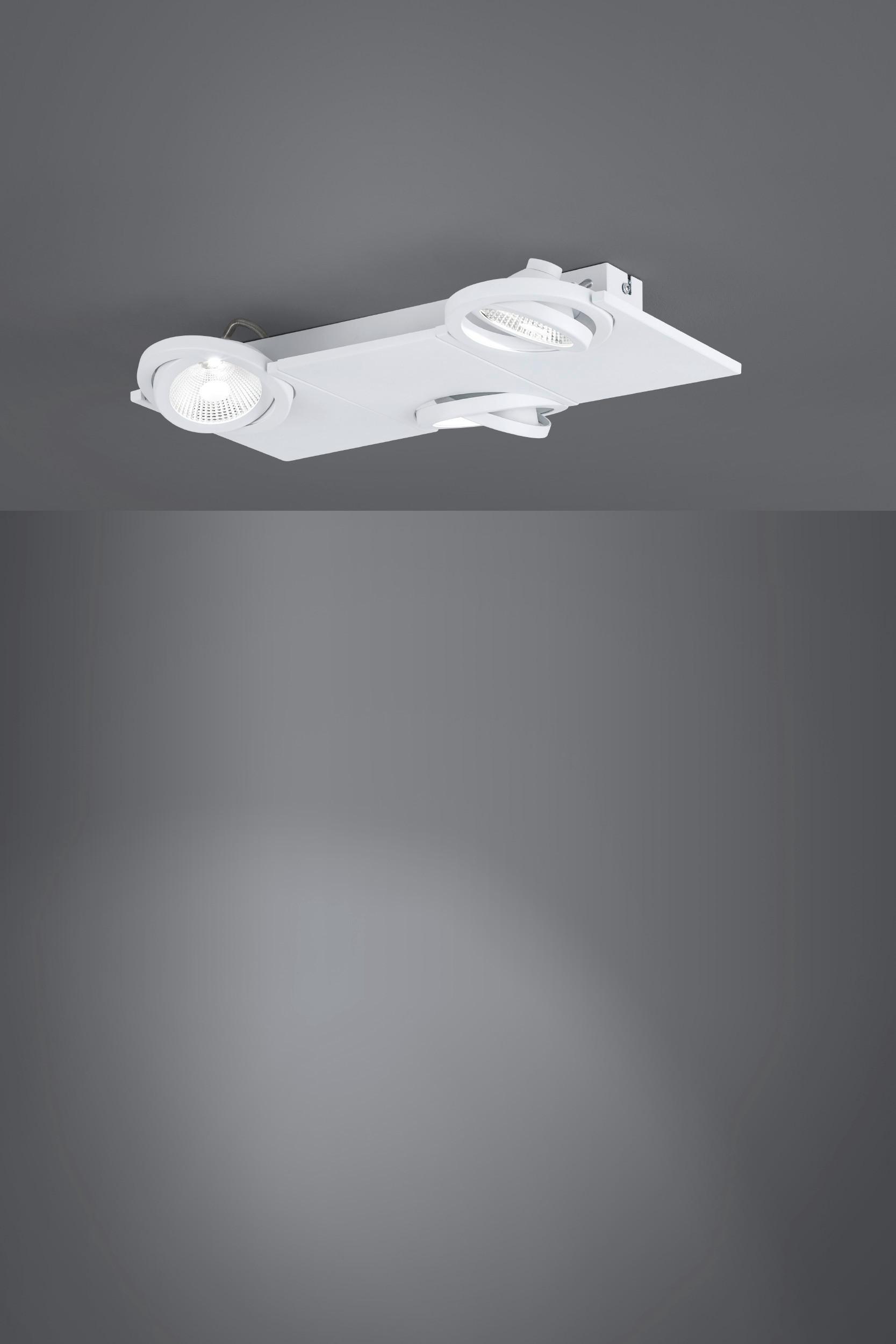 Wandleuchte Brea 3-Flammig Stahl/Klarglas Rechteckig - Weiß, Design, Glas/Metall (42/29/6cm) - Eglo