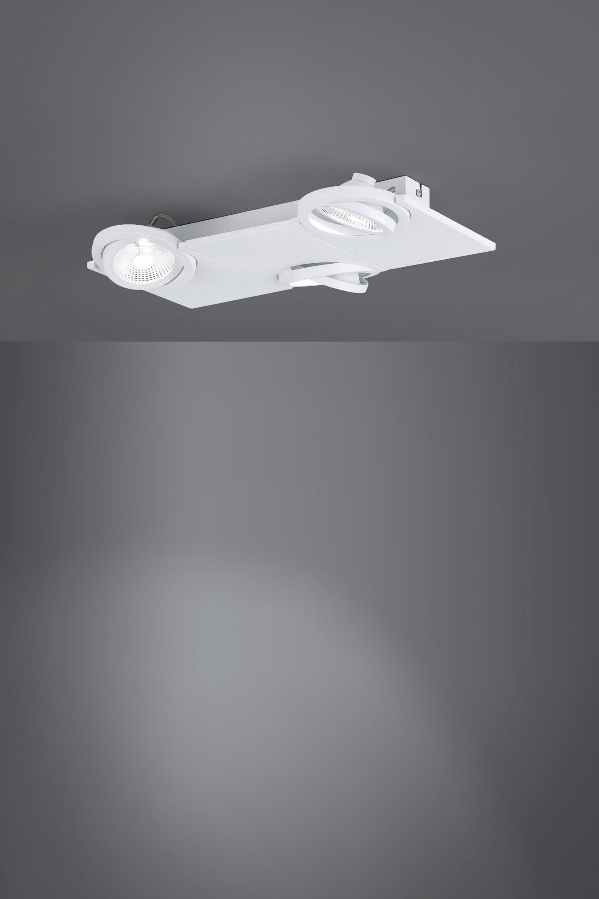 Wandleuchte Brea 3-flammig Stahl/klarglas Rechteckig - Weiß, Design, Glas/Metall (42/29/6cm) - Eglo