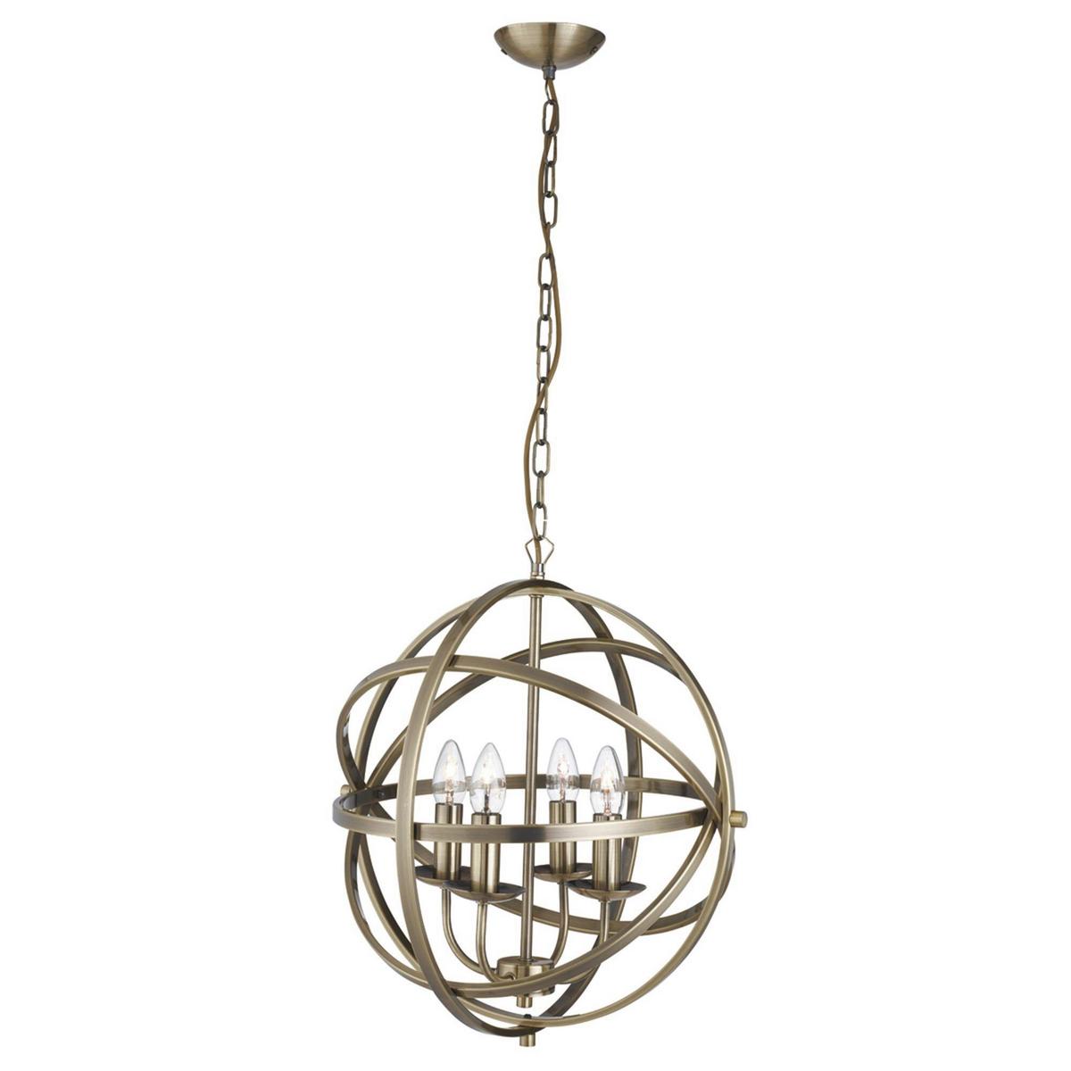 Hängeleuchte Orbit H: 116 cm 4-Flammig, höhenverstellbar - Messingfarben, Design, Metall (46/116cm)