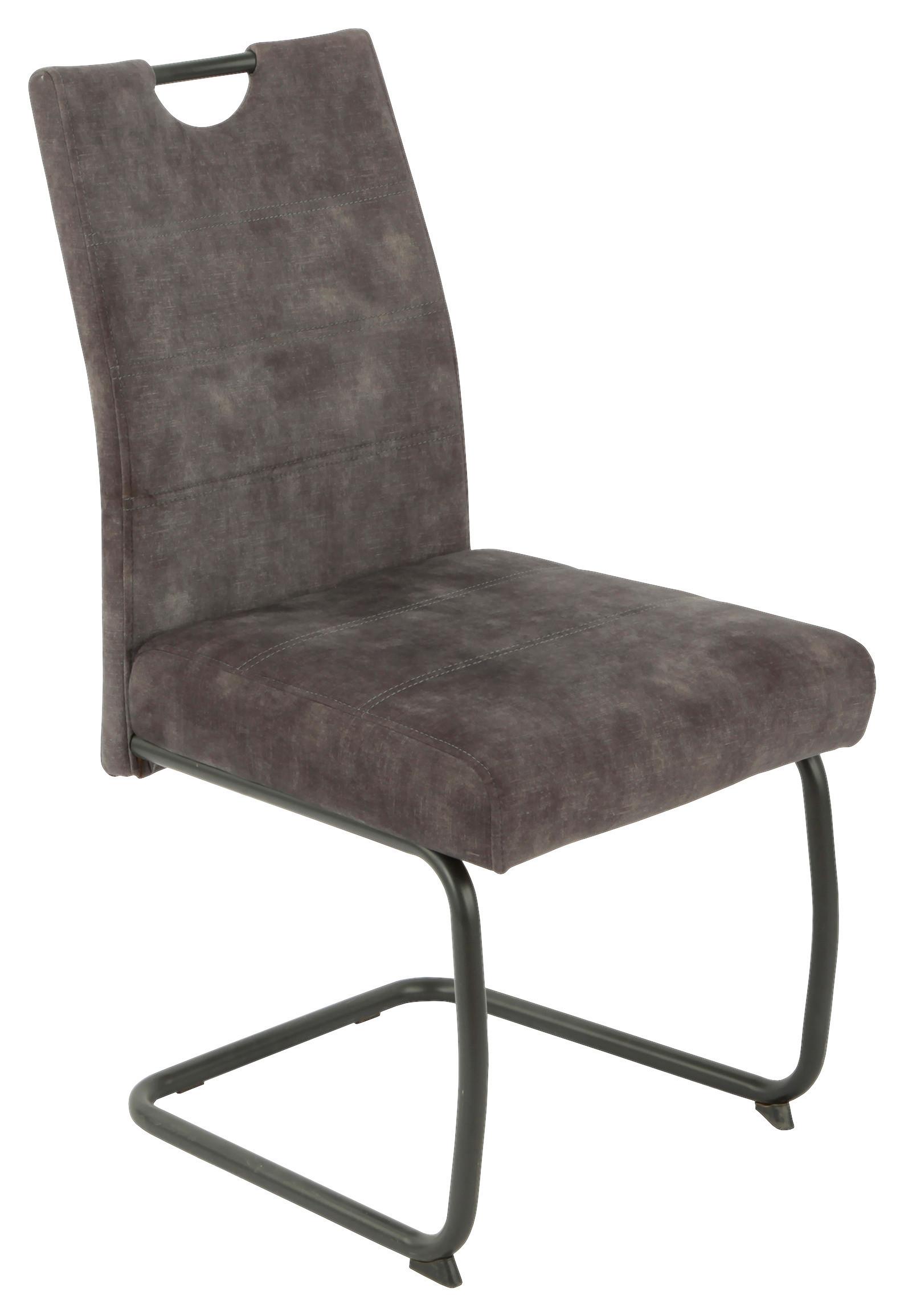 Schwingstuhl Laurina Anthrazit Gepolstert - Anthrazit/Grau, KONVENTIONELL, Textil/Metall (50/97/63cm)