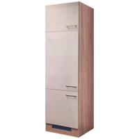 Kühlschrank-Umbauschrank Nepal B: 60 cm Kaschmir Glanz - Kaschmir/Sonoma Eiche, MODERN, Holzwerkstoff (60/200/57cm) - FlexWell