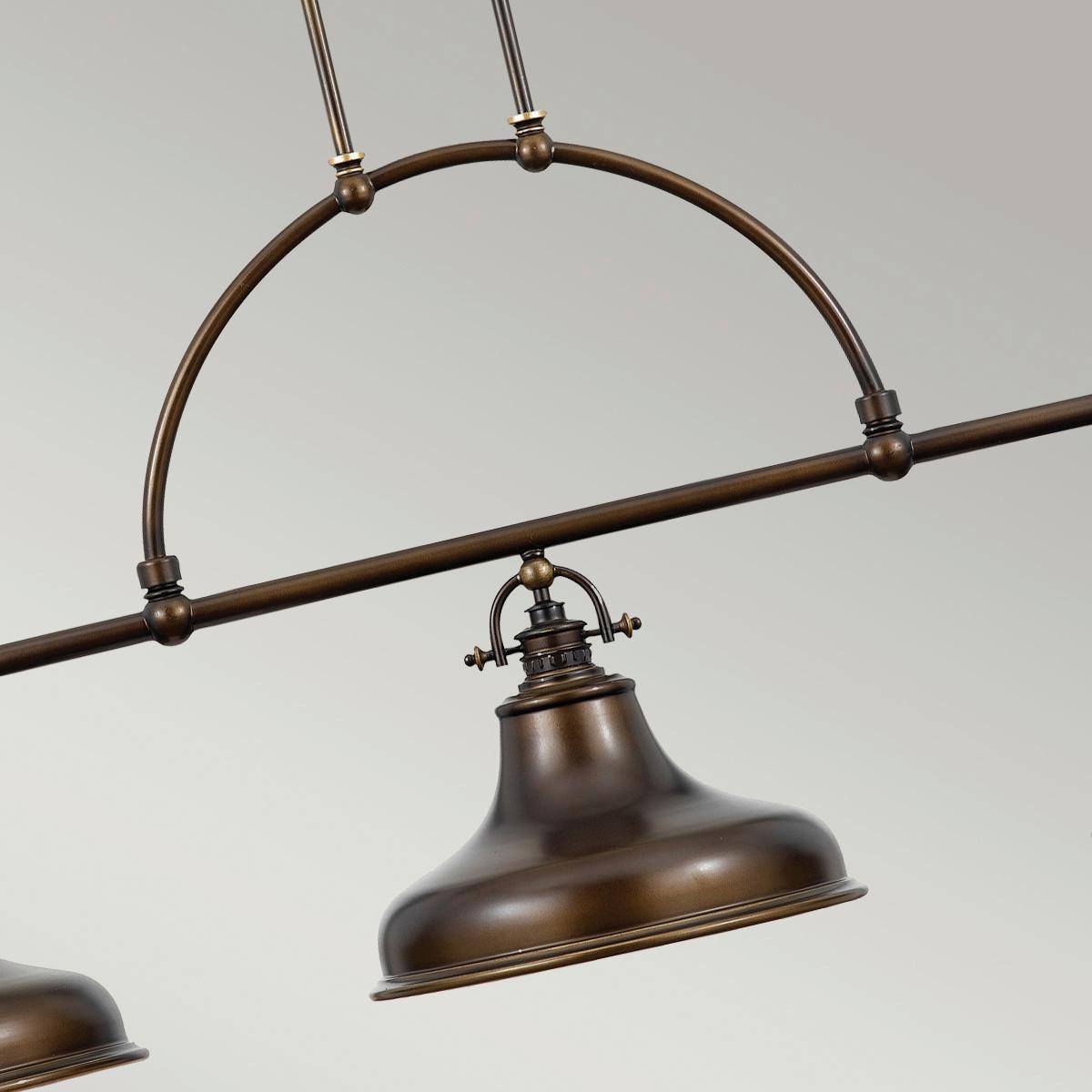 Hängeleuchte H: ca. 73 cm 3-Flammig Bronzefarben - Bronzefarben, Design, Glas/Metall (133.3/34,3/73cm) - Elstead Lighting