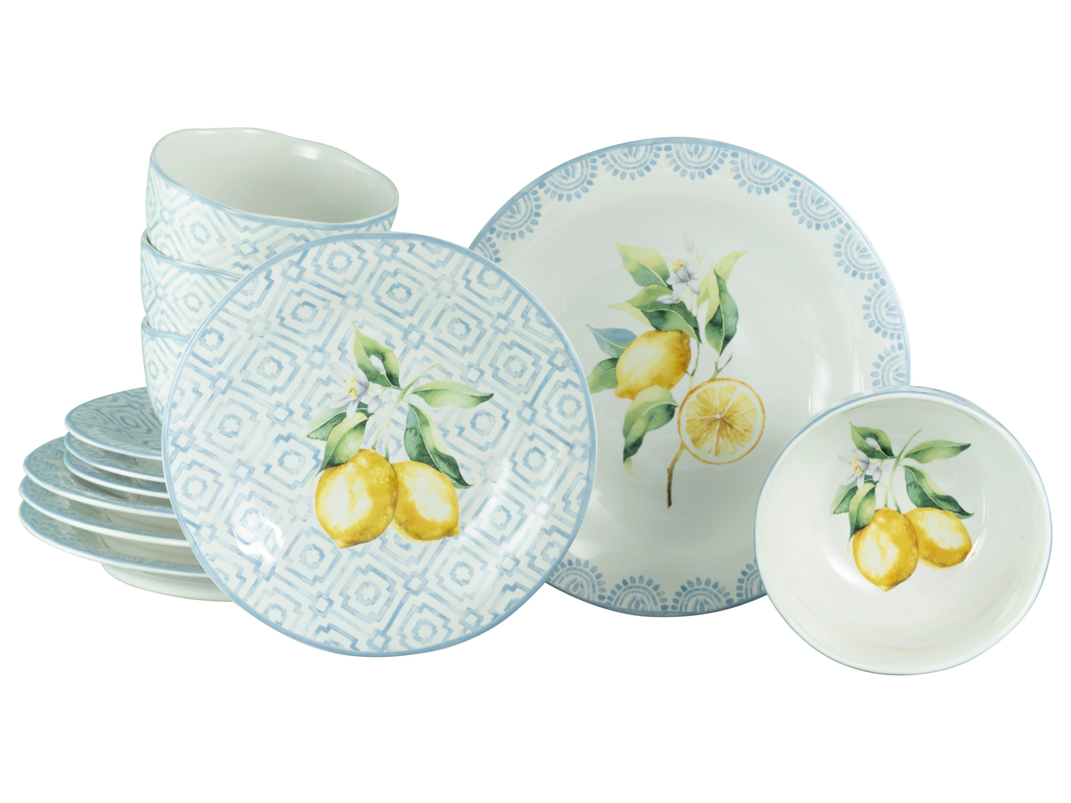 Tafelservice Lemoncello 12--Teilig., Multicolor - Multicolor, Basics, Keramik - Creatable