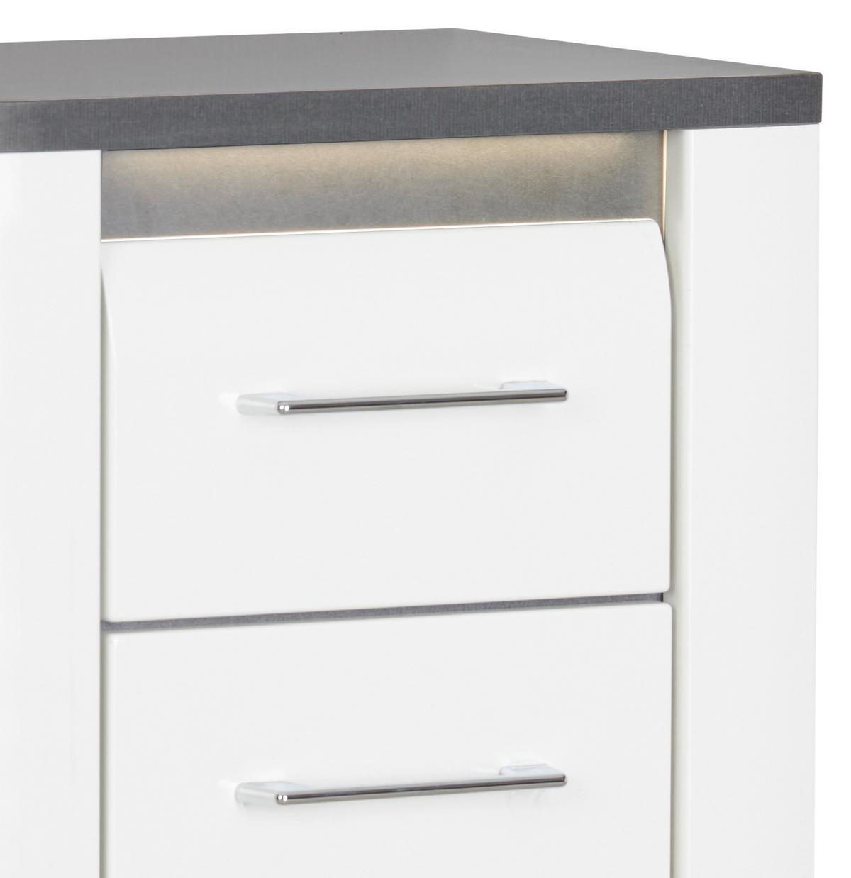 Unterschrank Mit Soft-Close + Led Alassio B: 42,4 cm, Weiß - Schwarz/Weiß, MODERN, Holzwerkstoff (42,4/81,8/33cm) - Luca Bessoni