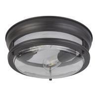 Bad-deckenleuchte Ip44 Klar/schwarz Ø 35 Cm 2-Flammig - Klar/Schwarz, Basics, Glas/Metall (35/14.5cm)