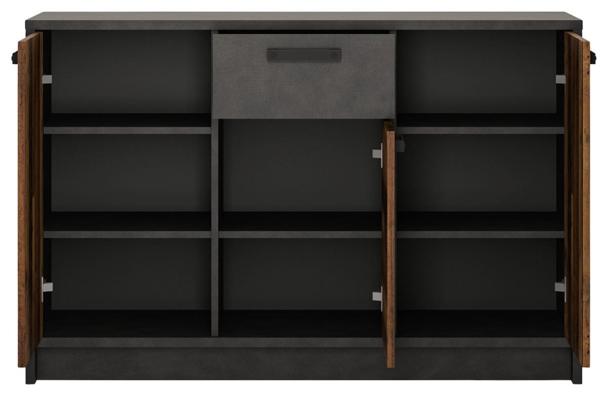 Gyerek Komód Nubi - ótölgy/sötétszürke, Modern, faalapú anyag (128/84/42cm)