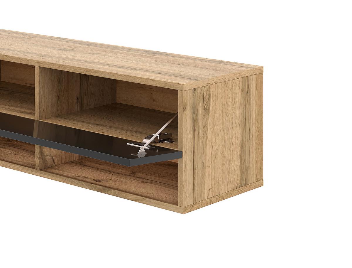 Lowboard Derby 200 - Eiche Wotan/Schwarz, Design, Holzwerkstoff (200/31,5/32,5cm) - Livetastic