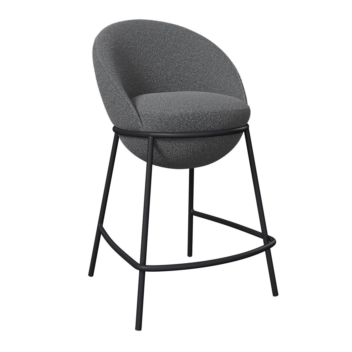 BAROVÁ ŽIDLE ZOA - šedá/černá, Moderní, kov/dřevo (53/51/100cm) - Bessagi Home