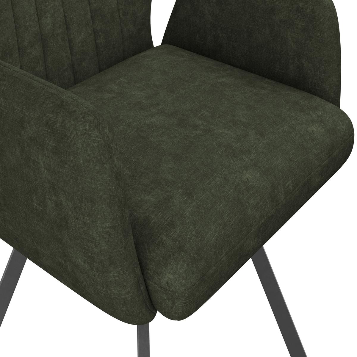ARMLEHNSTUHL JOHANNA 2 - Dunkelgrün/Schwarz, LIFESTYLE, Textil/Metall (57/90/60cm)