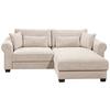 Ecksofa Mit Schlaffunktion Angelina Creme Kord - Creme/Schwarz, Basics, Textil (255/92/185cm) - MID.YOU