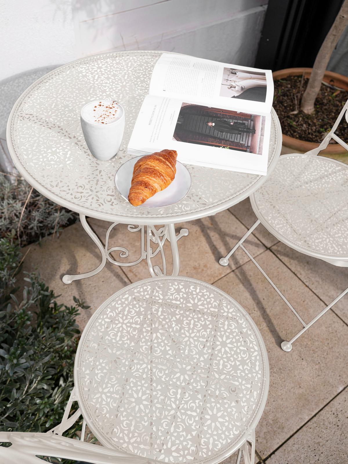 Gartenset Eloise Weiss - Weiß, Basics, Metall (60/69cm) - Ambia Garden