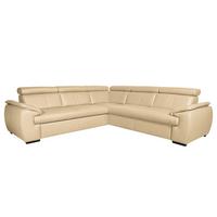 Ecksofa City Beige B: 265x265 Cm - Beige/Schwarz, Design, Leder (265/265cm) - Livetastic