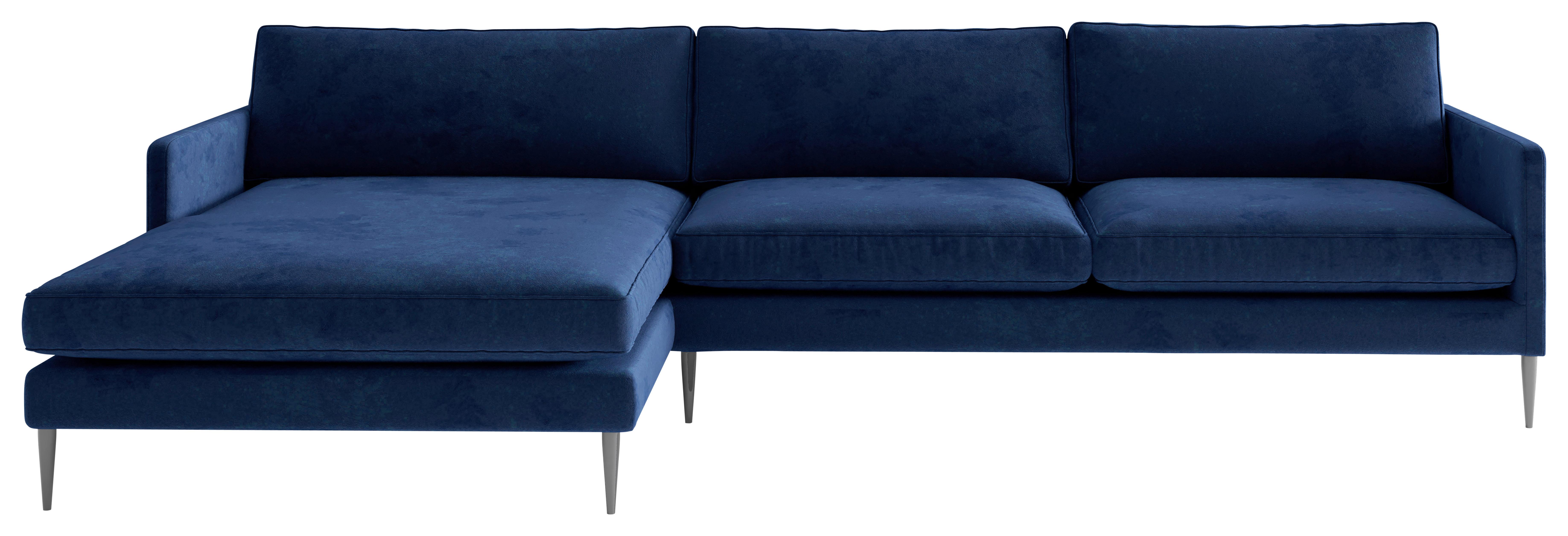 Ecksofa Justin - Blau, Design, Textil (154/277cm) - Livetastic