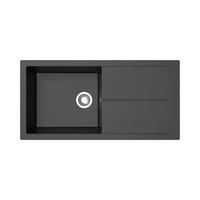 Spüle Cleveland Schwarz 100x21,4 cm - Schwarz, Basics, Glas/Kunststoff (100/21,4/50cm) - Respekta