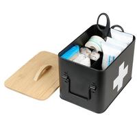 AUFBEWAHRUNGSBOX Bambus/Weißblech - Schwarz/Naturfarben, Basics, Holz/Metall (22,4/18/15,5cm) - Kesper