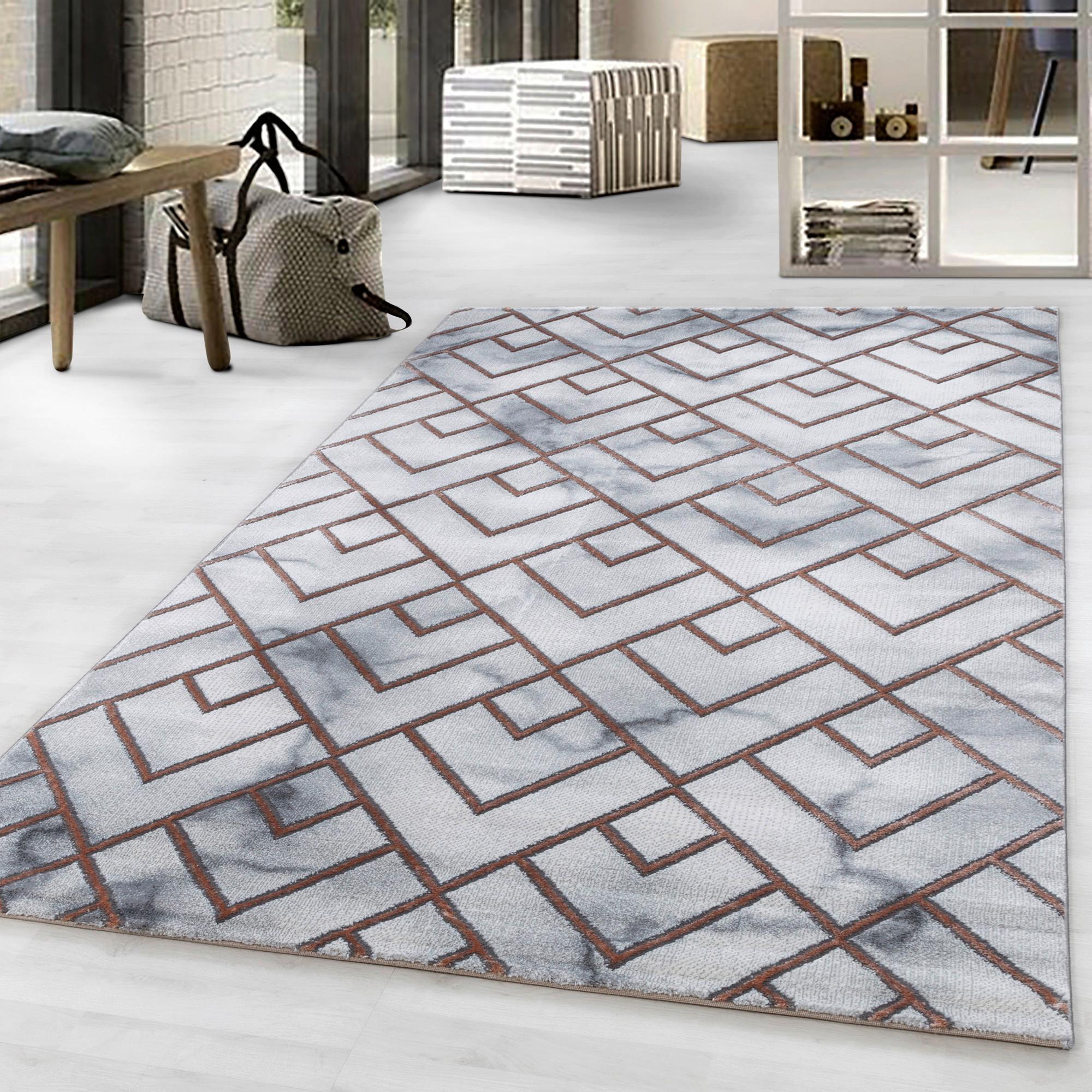 Webteppich Bronze/Hellgrau Naturfaser Naxos 140x200 cm - Bronzefarben, Design (140/200cm)