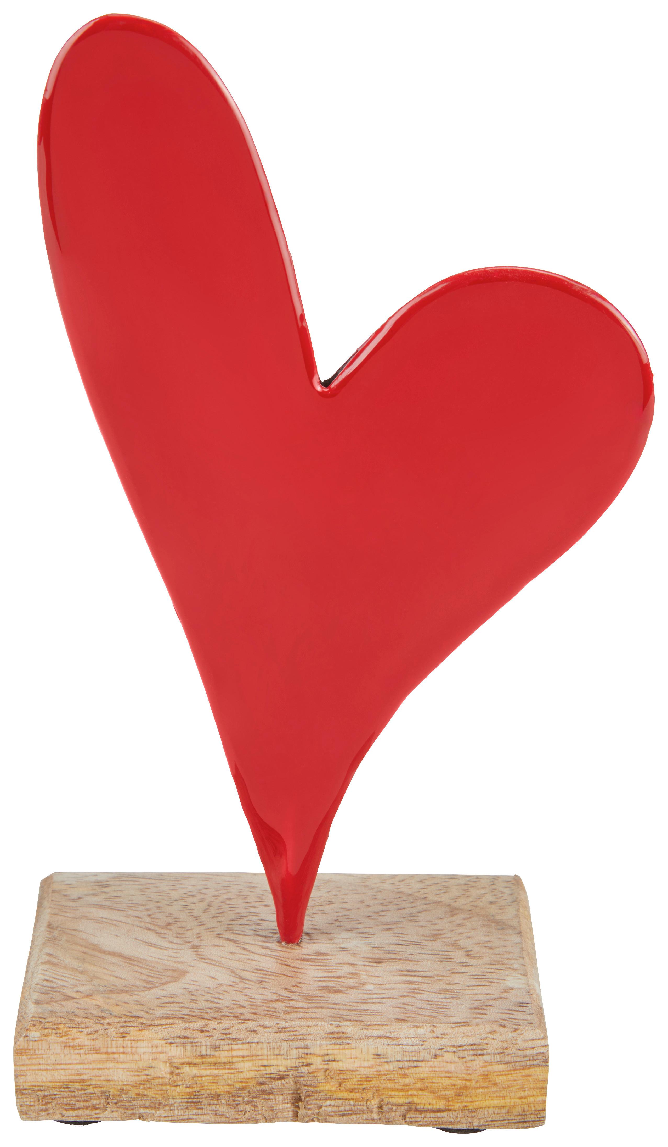 Deko Herz H: 17 cm Holz Metall für Indoor