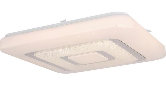 Led-deckenleuchte Mira L: 43 Cm Mit Fernbedienung - Chromfarben/Opal, MODERN, Kunststoff/Metall (43/43/8cm) - Luca Bessoni