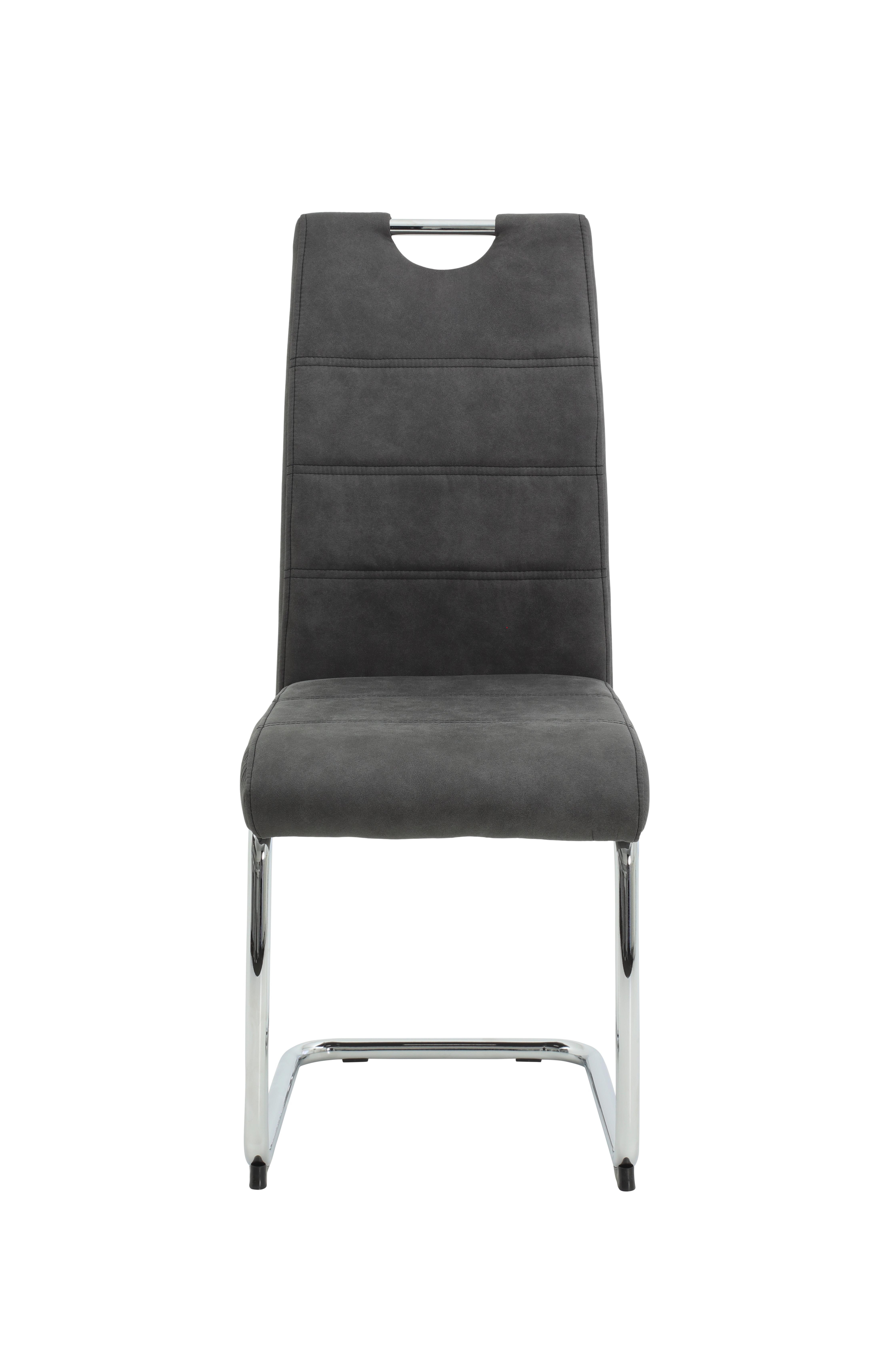 Schwingstuhl-set Flora Anthrazit B: 43 Cm - Chromfarben/Anthrazit, MODERN, Textil/Metall (43/98/59cm) - MID.YOU