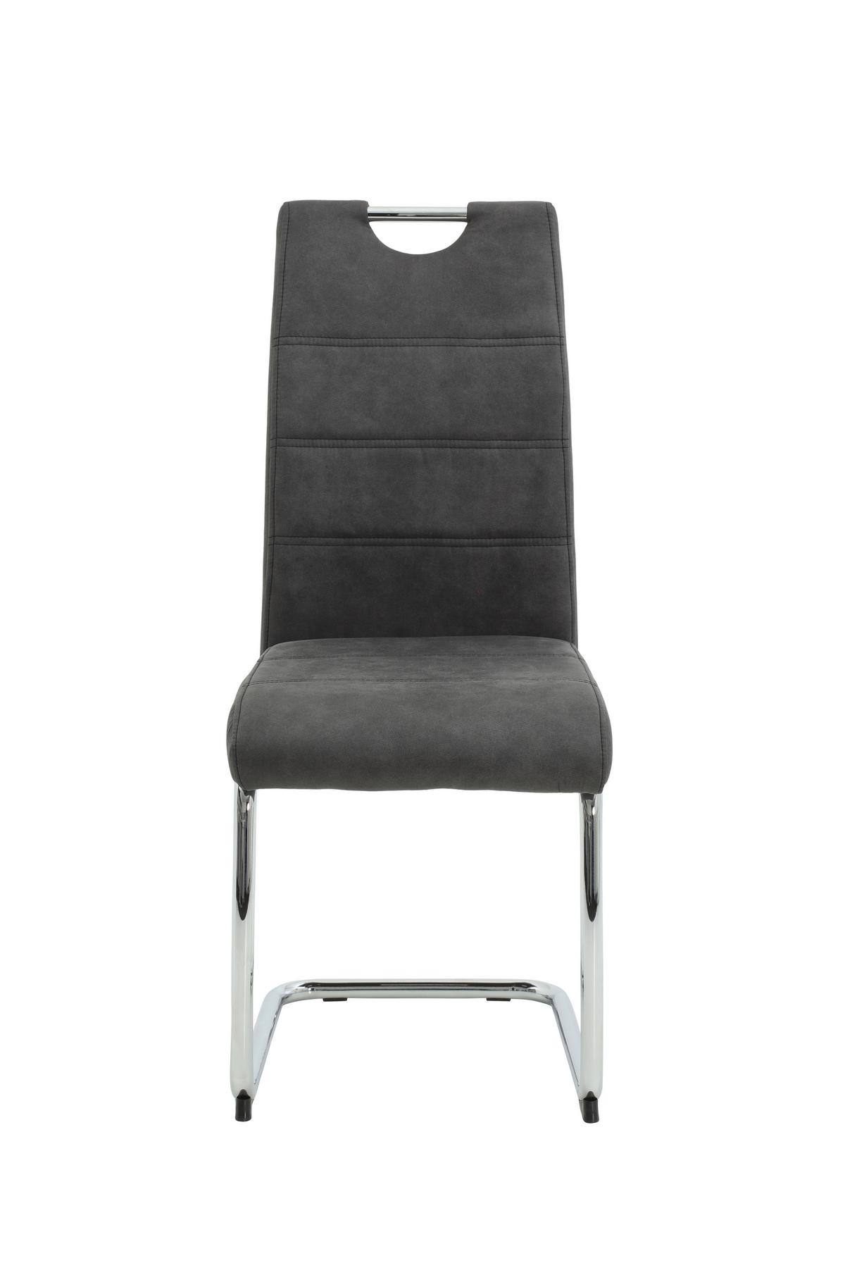 Schwingstuhl-set Flora Anthrazit B: 43 Cm - Chromfarben/Anthrazit, MODERN, Textil/Metall (43/98/59cm) - MID.YOU