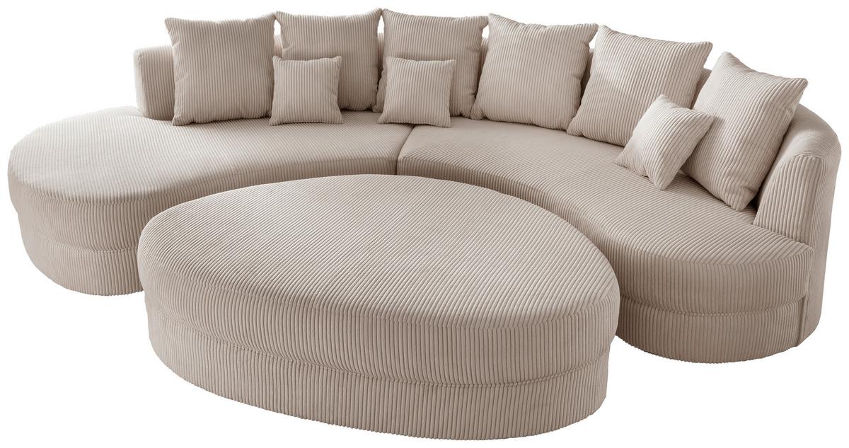 Wohnlandschaft Limoncello Beige S: 160x300 cm - Beige/Schwarz, Design, Textil (160/300cm) - Livetastic